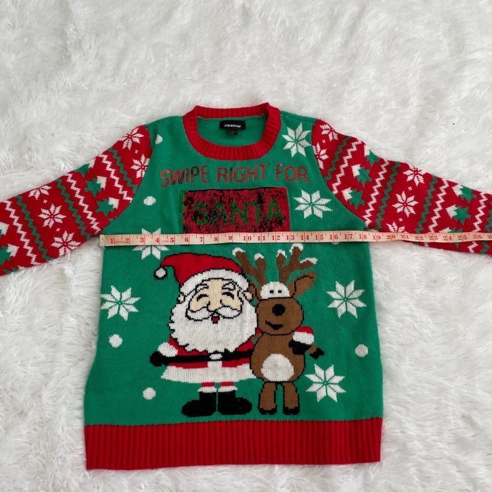 Joe Boxer Christmas Santa Claus Red and Green Sweatshirt Large - Picture 5 of 10